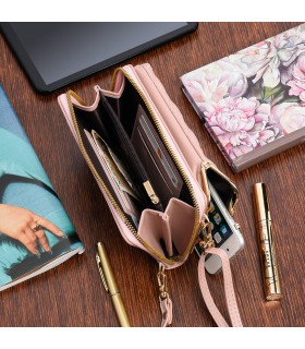 Torebka damska na telefon mini listonoszka portfel na ramię bigiel różowa ekoskóra POR-T-17