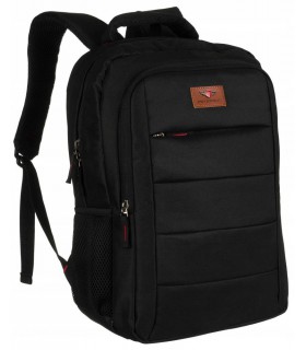Czarny plecak na laptopa lekki sportowy materiałowy pojemny duży Peterson GBP12