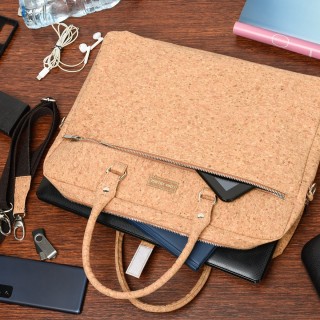 Aktówka torba duża laptopówka korka naturalnego wegańska CV01