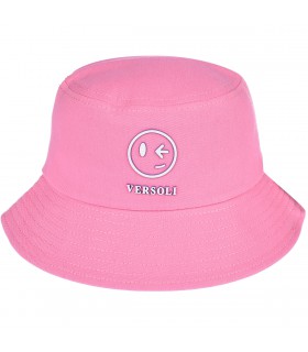 Różowy Kapelusz dwustronny bucket hat modny beige kap-t-3