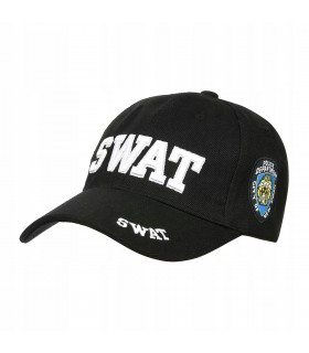 Czarna czapka z daszkiem baseballówka SWAT uniwersalna cz-m-56