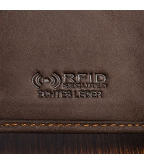 Portfel męski skórzany brązowy mały Beltimore RFiD - Sklep Krateczka