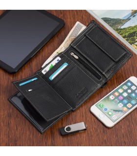 Portfel skórzany czarny vintage duży RFiD Beltimore - krateczka.pl
