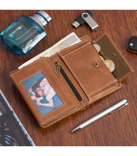 Portfel skórzany brąz vintage duży RFiD Beltimore - krateczka.pl