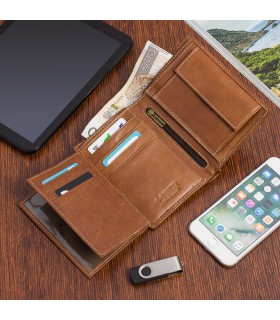 Portfel skórzany brąz vintage duży RFiD Beltimore - krateczka.pl