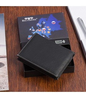Portfel skórzany czarny vintage duży RFiD Beltimore - krateczka.pl