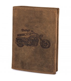 Męski portfel skórzany brązowy nubuk skóra harley Beltimore R90- krateczka.pl