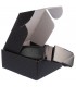 Męski pasek skórzany czarny klamra automat 3,5 cm klasyczny pudełko torebka gratis AP14