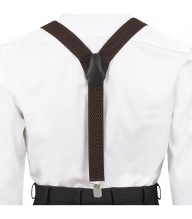 Szelki do spodni męskie eleganckie mocne V brązowe SZ2 | krateczka.pl