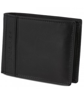 Skórzany portfel męski mały czarny poziomy J. Jones R77