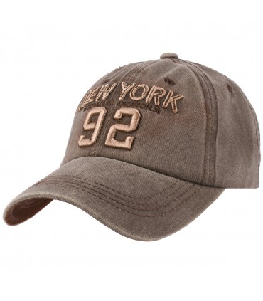 Brązowa  Czapka z daszkiem baseballówka vintage unisex - krateczka.pl