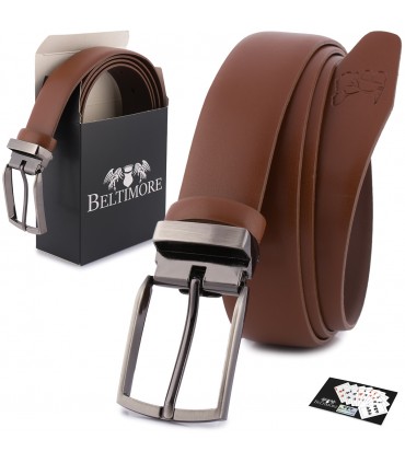 Beltimore skórzany pasek premium 3,5 cm męski brązowy| Sklep Krateczka