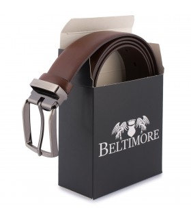 Beltimore skórzany pasek premium 3,5 cm męski brązowy| Sklep Krateczka
