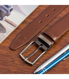 Beltimore skórzany pasek premium 3,5 cm męski brązowy| Sklep Krateczka