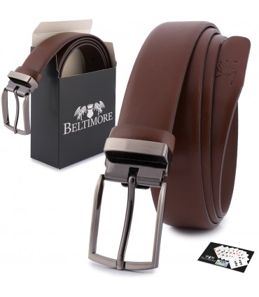 Beltimore skórzany pasek premium 3,5 cm męski brązowy| Sklep Krateczka
