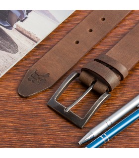Beltimore skórzany pasek premium 4 cm męski brązowy| Sklep Krateczka
