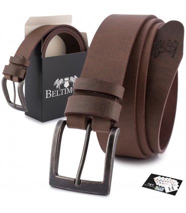 Beltimore skórzany pasek premium 4 cm męski brązowy| Sklep Krateczka