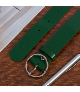 Skórzany pasek damski  zielony skóra nat. 3,5 cm Beltimore B83 | Krateczka.pl