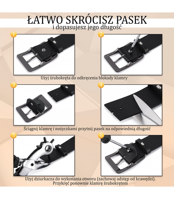 Skórzany pasek damski do spodni sukienki brązowy skóra nat 4 cm Beltimore D87