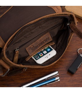 Beltimore torba męska na ramię skórzana elegancka brązowa N18 | Krateczka.pl