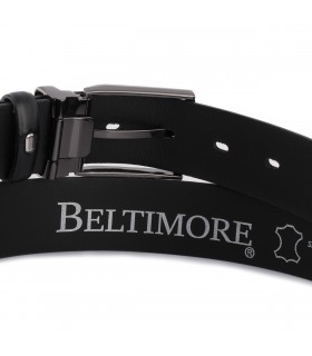 Beltimore skórzany pasek premium 3,5 cm męski czarny| Sklep Krateczka