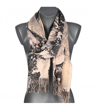 Biały piękny elegancki szalik damski szal | Krateczka.pl