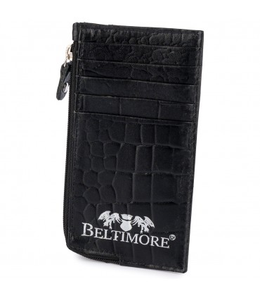 Etui na dokumenty karty czarne croco skórzane Beltimore J06- krateczka.pl