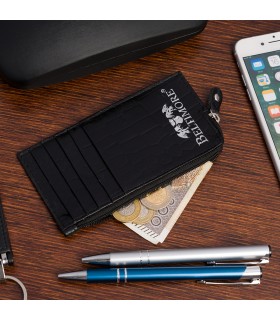 Etui na dokumenty karty czarne croco skórzane Beltimore J06- krateczka.pl