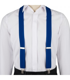 Szelki do spodni męskie eleganckie mocne V niebieskie SZ6 | krateczka.pl