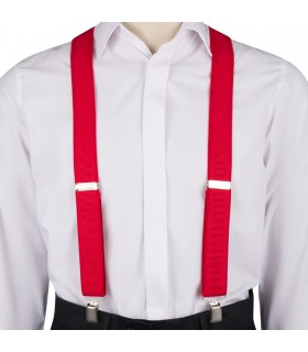Szelki do spodni męskie eleganckie mocne V czerwone SZ6 | krateczka.pl