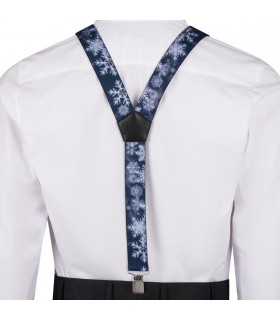 Szelki do spodni męskie eleganckie mocne V w śnieżki SZ6 | krateczka.pl