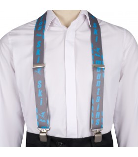Szelki do spodni męskie eleganckie mocne V narciarskie niebieskie SZ7 | krateczka.pl