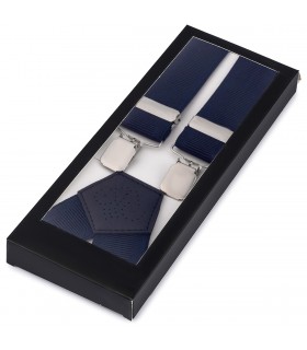 Szelki do spodni męskie eleganckie mocne V granatowe SZ6 | krateczka.pl