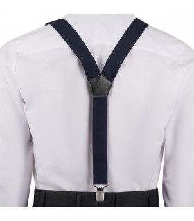 Szelki do spodni męskie eleganckie mocne V granatowe SZ6 | krateczka.pl