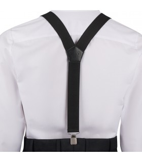 Szelki do spodni męskie eleganckie mocne V czarne SZ6 | krateczka.pl