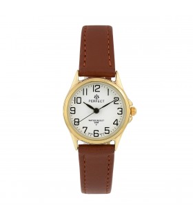 Zegarek damski na rękę pasek skórzany brązowy Perfect- Sklep Krateczka