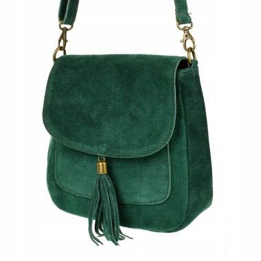 Torebka skórzana Damska Zamszowa Listonoszka retro | krateczka.pl