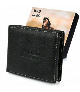 Portfel skórzany męski duży czarny Wild Horse RFiD