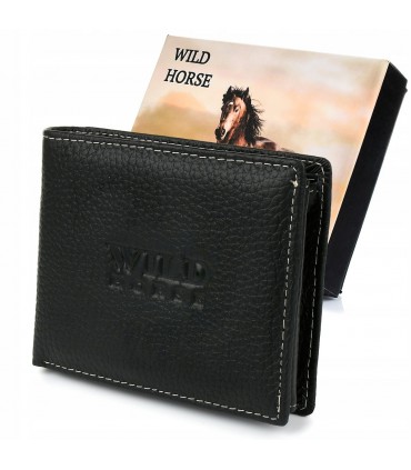 Portfel skórzany męski duży czarny Wild Horse RFiD