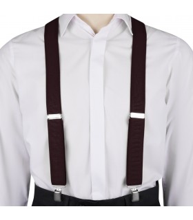 Szelki do spodni męskie eleganckie mocne V brązowe SZ6 | krateczka.pl