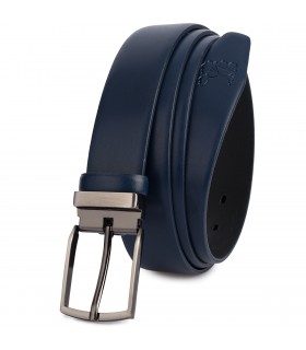 Beltimore skórzany pasek premium 3,5 cm męski granatowy| Sklep Krateczka