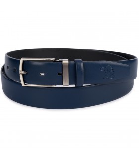 Beltimore skórzany pasek premium 3,5 cm męski granatowy| Sklep Krateczka