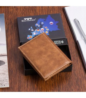 Portfel skórzany brąz vintage duży RFiD Beltimore i pasek zestaw T80- krateczka.pl
