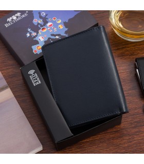 Męski portfel skórzany klasyczny RFiD granatowy Beltimore D45 | Sklep Krateczka