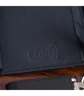 Męski portfel skórzany klasyczny RFiD granatowy Beltimore D45 | Sklep Krateczka
