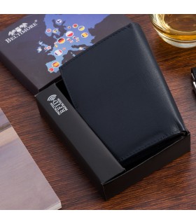 Męski portfel skórzany klasyczny RFiD granatowy Beltimore D49 | Sklep Krateczka