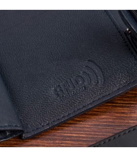 Męski portfel skórzany klasyczny RFiD granatowy Beltimore D49 | Sklep Krateczka
