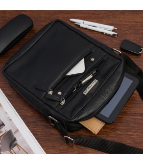 Beltimore torba męska na ramię skórzana elegancka czarna N30 | Krateczka.pl