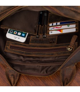 Duża solidna skórzana torba Beltimore na laptopa brązowa| Krateczka.pl