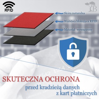 Portfel skórzany damski RFiD na karty skóra Beltimore A01|krateczka.pl